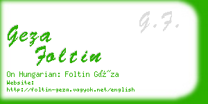 geza foltin business card